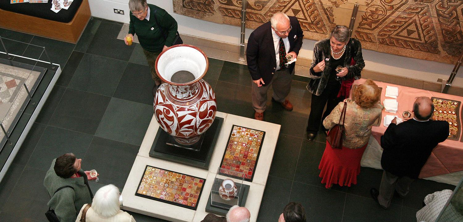 People enjoying an event in the Atrium