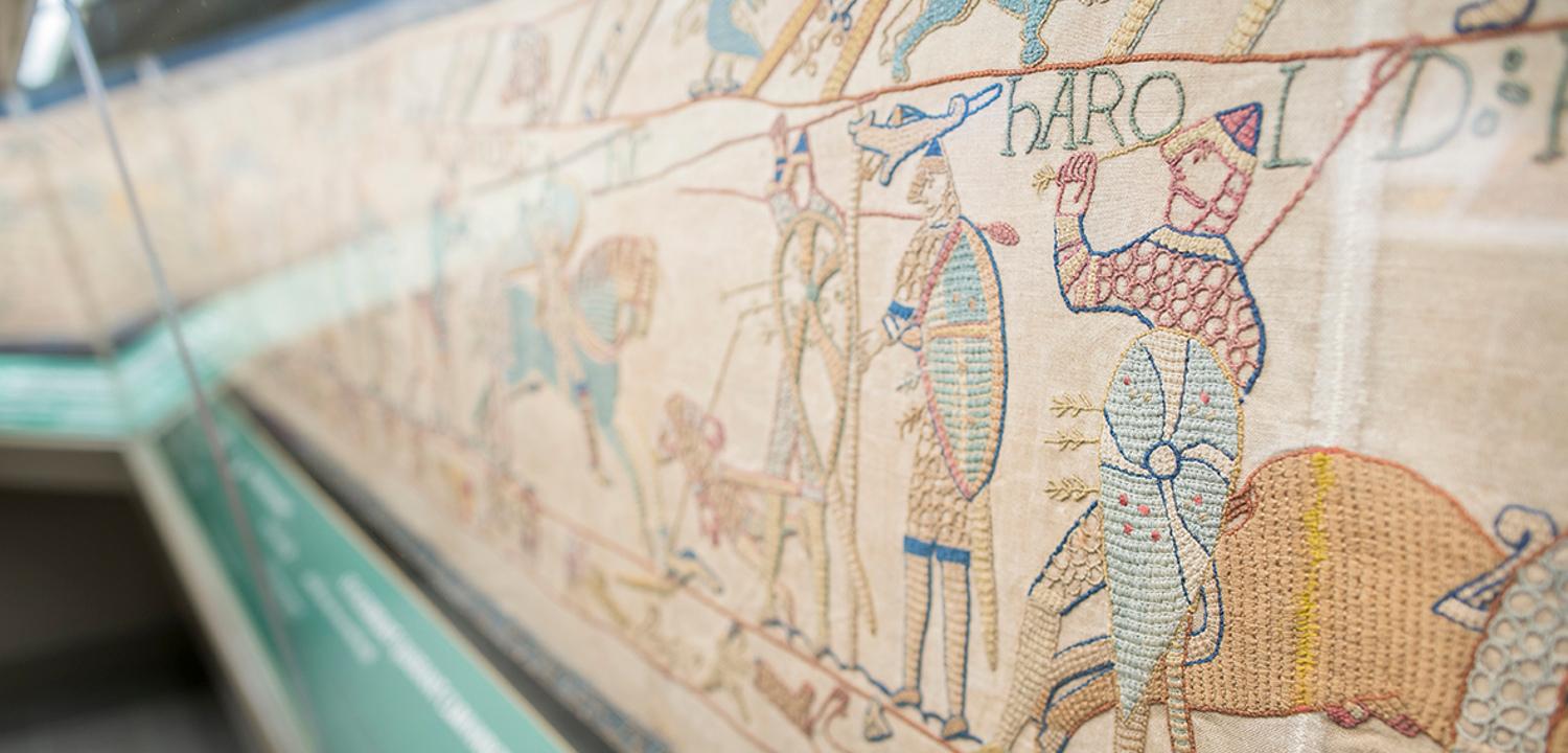 Reading's Bayeux Tapestry showing Harold death