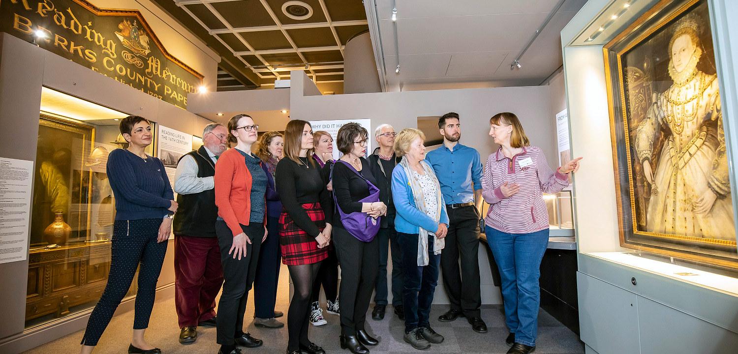 Tour group in the Story of Reading Gallery