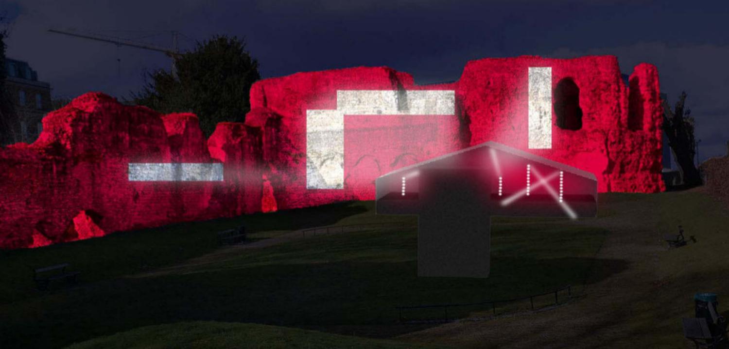 Stuart Melrose concept art for Reading Abbey light installation