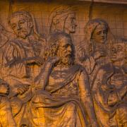 Part of the terracotta frieze on the Town Hall exterior