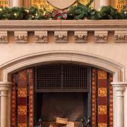 Waterhouse Chamber fireplace at Christmas